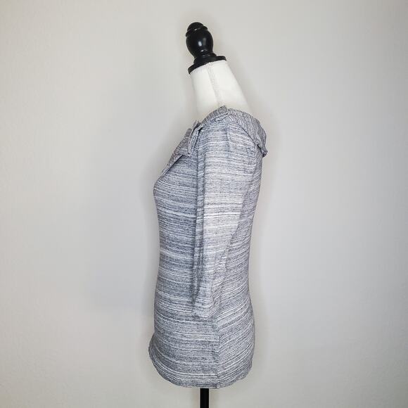 Anthropologie Gray Bow Top Small - Picture 4 of 8